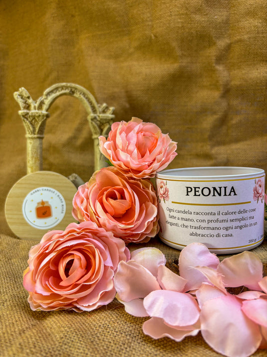 Candela alla Peonia – Raffinatezza Floreale